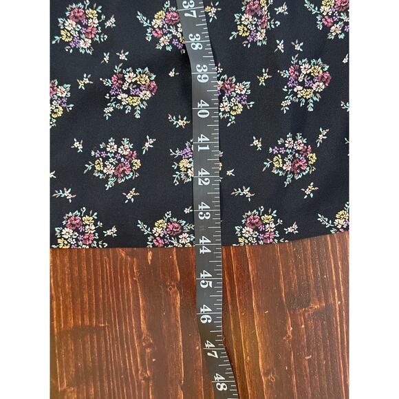 VTG SL Petites 80s Prairie Dress 8 Black Cream Floral Lace Coquette Cottagecore - Picture 16 of 16